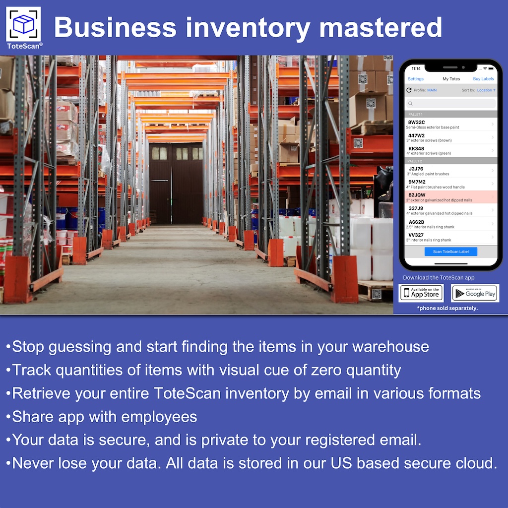 ToteScan for your small business inventory